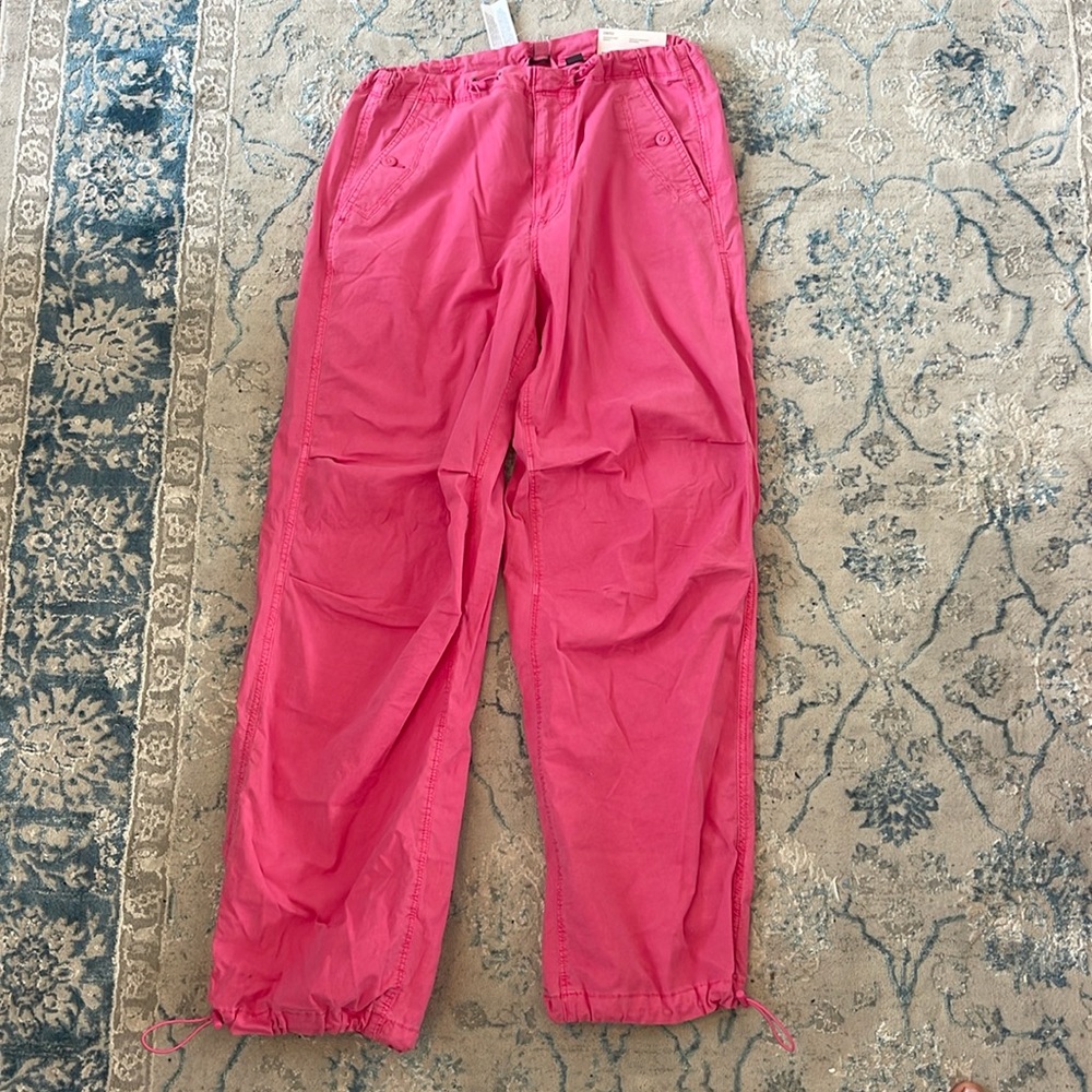 Pink parachute pants